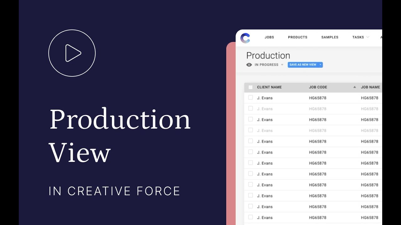 Production View in Creative Force