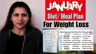 2 Weeks Indian Vegetarian Meal / Diet Plan for Weight Loss | January Weight Loss Challenge | Hindi