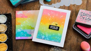Rainbow Distress Oxide Blending + Simon's August 2020 Card Kit