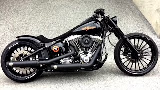 #HarleyDavidson FXSB Black Custom #harley #motorcycle