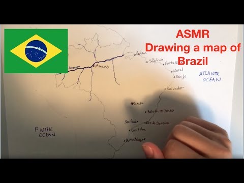 ASMR | Drawing a map of Brazil | Whispered