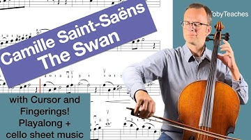 The Swan Camille Saint-Saëns | new: with Cursor! and fingerings | piano accompaniment | playalong |