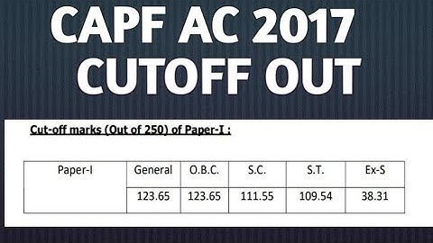 CAPF 2017 FINAL CUTOFF OUT