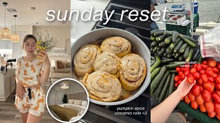 PRODUCTIVE SUNDAY RESET ROUTINE\/VLOG | deep cleaning, baking, farmers market