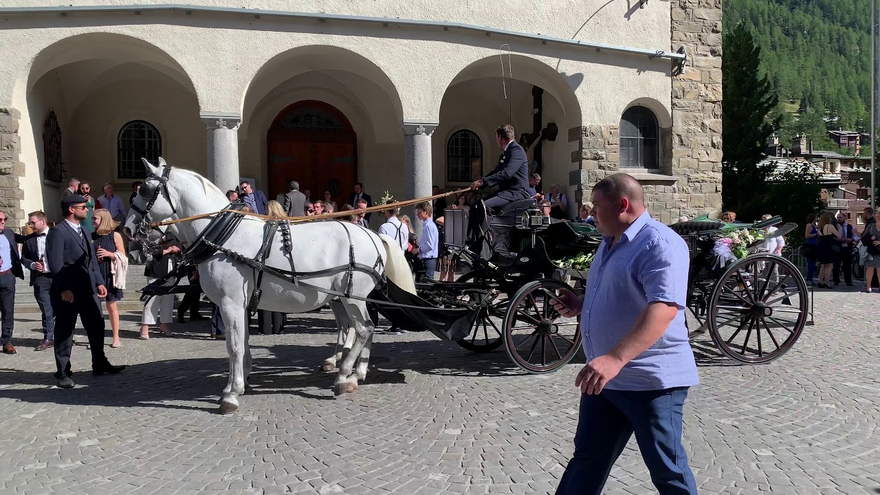 Wedding ceremony at Zermatt church 4K Switzerland