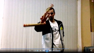 Nunchaku slow motion tutorial- trick on a finger(нунучаку обучение)