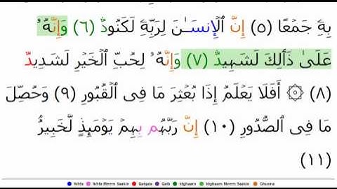 100 Al-Adiyat (Arabic: سورة العاديات‎ ) (The Courser, The Chargers)