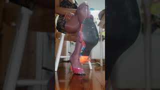 Merry Footmas Hose Heel Play With A Bare Foot Suprise