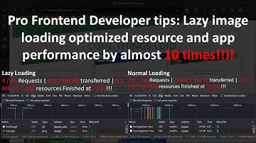 Lazy loading image assets optimized my web app and resource performance by almost 10 times just Wow!