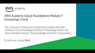 AWS Module 7 Knowledge Check Answers