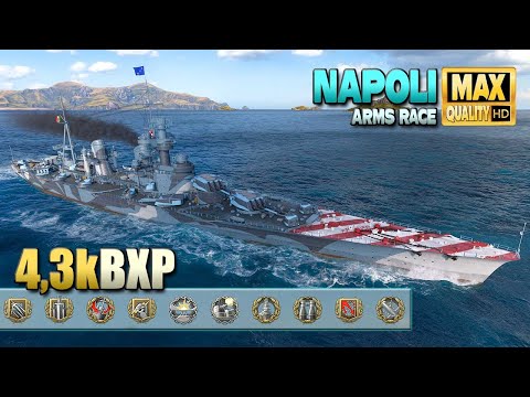 Cruiser Napoli with a nice 4,3k BXP performance - World of Warships