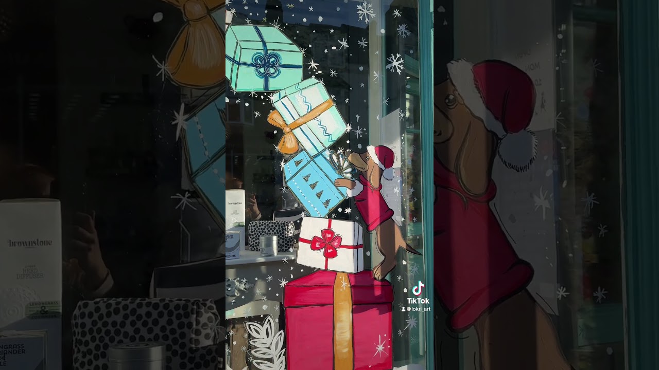 Window christmas painting 