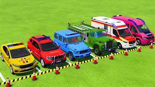 TRANSPORTING POLICE CARS, FIRE DEPARTMENT, AMBULANCE VEHICLES WITH MAN TRUCKS ! Farming Simulator 25 screenshot 5