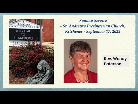 St. Andrews' KW - Service on September 17, 2023. Reverend Wendy Paterson