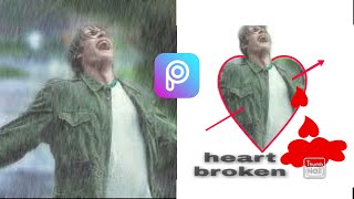 How to set a photo in a love frame //Editing photo  broken heart frame // photo editing app picsArt. screenshot 4