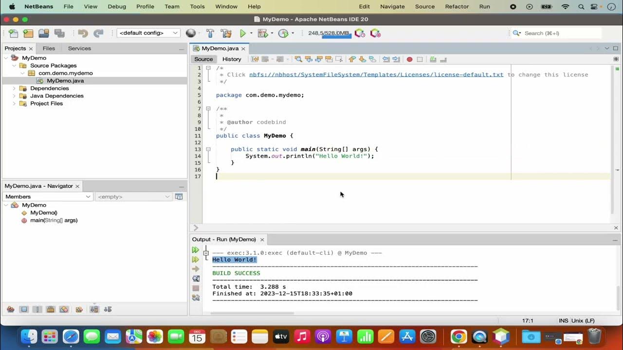 How to create Hello World Program In Java Using NetBeans On Mac / MacOS ...