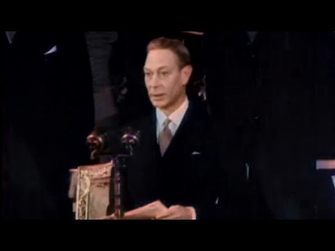 Colourised: King George VI Reopens Parliament After Refurbishment (1950) [Excerpt, British Pathé]