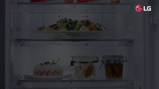 LG Premium Bottom Freezer Refrigerator  : USP Video / 2-Step Folding Shelf