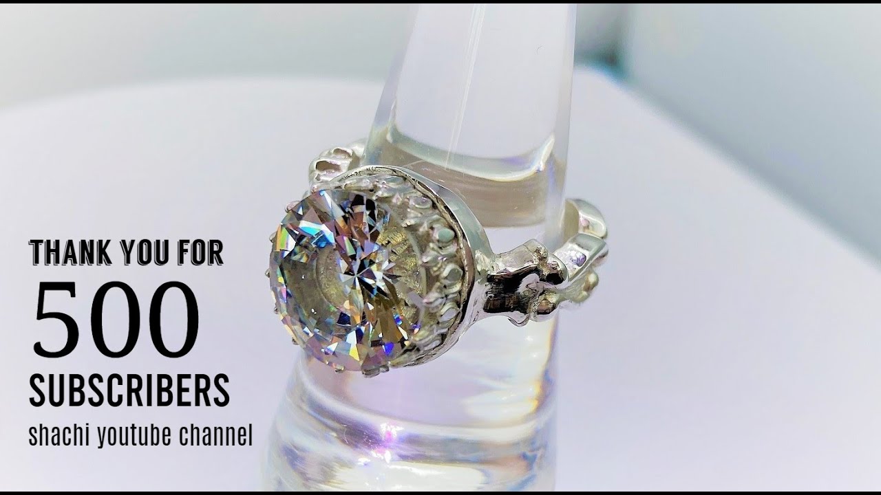 【祝登録者500人記念】7Ct特大ダイヤモンドリングを銀粘土でつくってみた【アートクレイシルバー】
