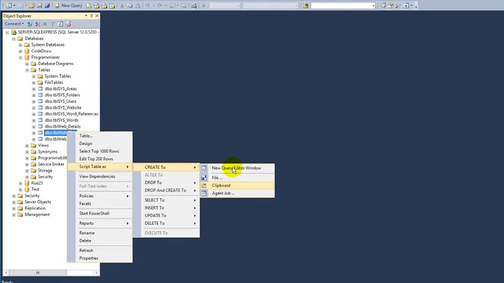 How To Copy a Table SQL Server