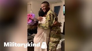 Soldier son says it with flowers after a year away from mom and dad | Militarykind Shorts