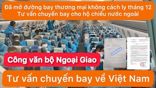 Công văn cấp phép chuyến bay thương mại từ bộ Ngoại Giao, Tư vấn chuyến bay cho hộ chiếu Việt và Tây