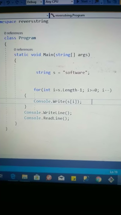 C#  reverse string logical program