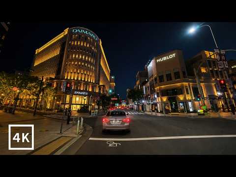 Japan Night Drive through Kobe🚗🌙 — A Quiet City by the Sea / Piano Music / 4K 60fps