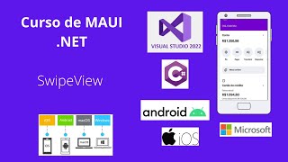 Curso de Maui .Net - SwipeView - Maui .Net C# XAML - Criar Aplicativo Android e Ios
