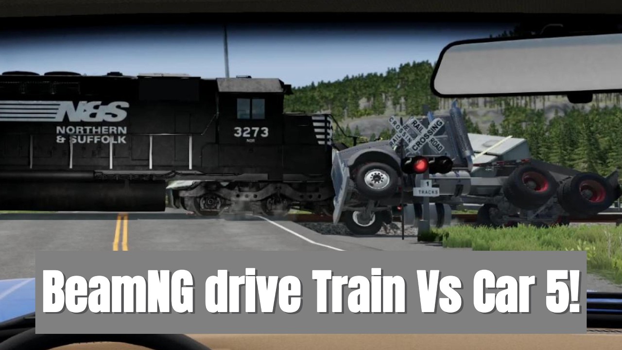 BeamNG drive Train Vs Car 5!