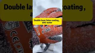 Double layer latex coating +Cashmere fleece lining = winter gloves (anti cooling)#gloves #garden
