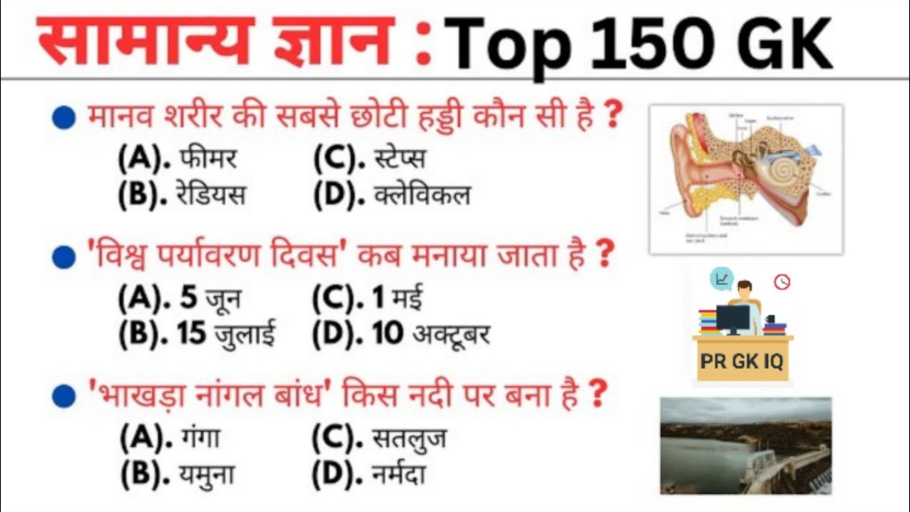 सामान्य ज्ञान 150 GK MCQ || gk question || gk question answer | gk quiz || general knowledge quiz