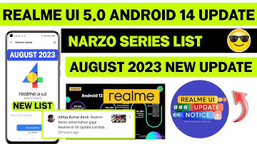 Realme UI 5.0 Android 14 Update For Realme Narzo Series | New Roadmap | Realme August 2023 Update