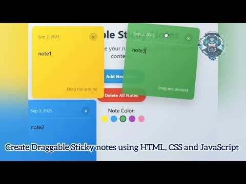 Create Draggable Sticky Note using HTML, CSS and JavaScript | Beginner Project
