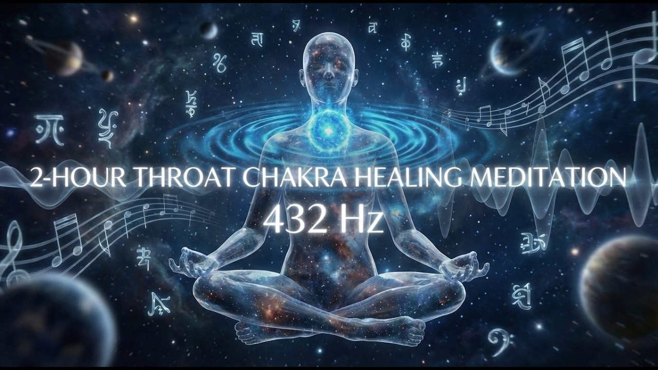 🌌 2-HOUR THROAT CHAKRA HEALING MEDITATION | 432 Hz Cosmic Clarity & Self-Expression ✨