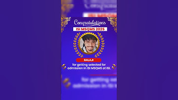 ISI MSQMS 2025 Results | Mathstats Classes Students at ISI #isi #mathstats #toppers #shorts