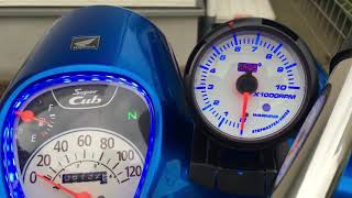 スーパーカブ（JA44）メーター内LED化の発光具合 〜朝〜