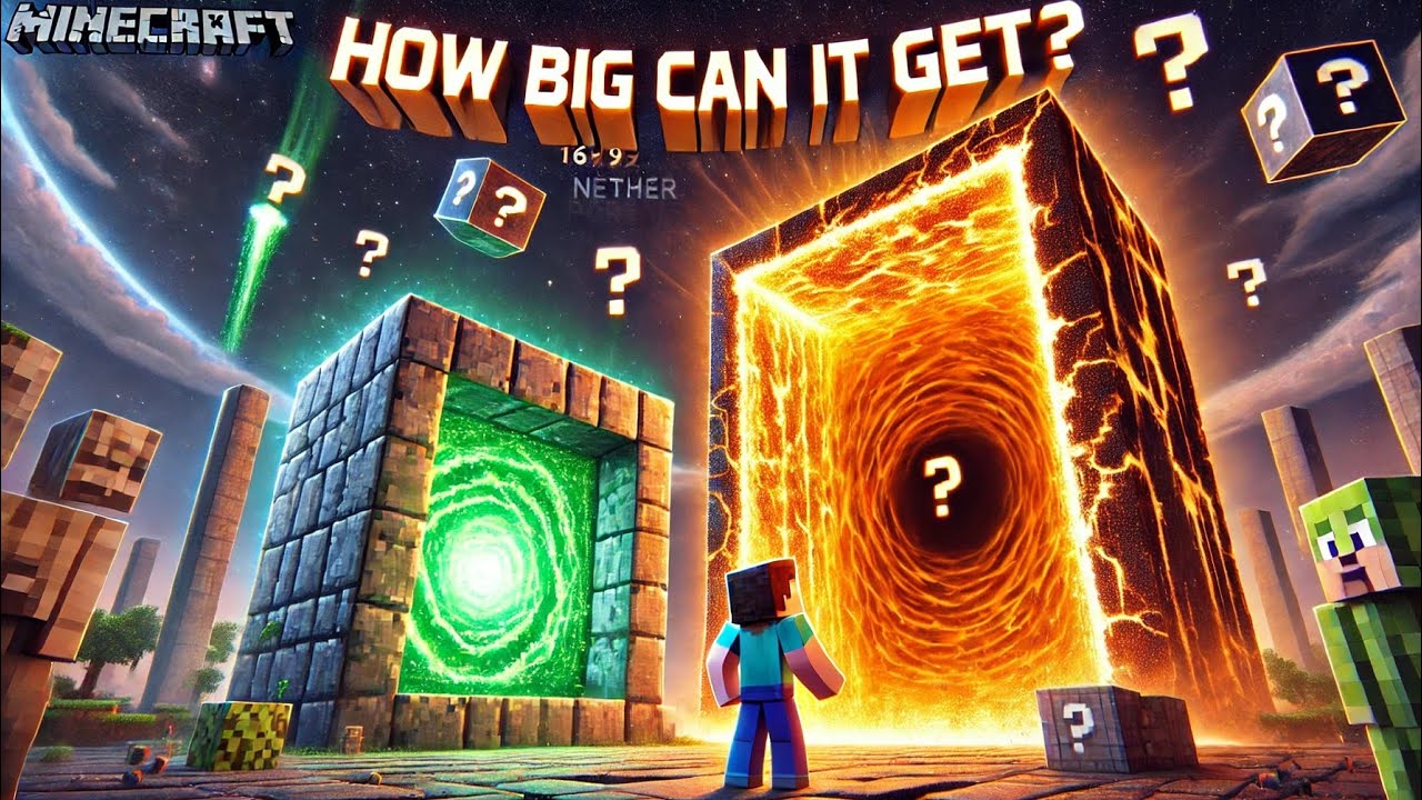 Minecraft: How BIG Can a Nether Portal Be? (Secret MAX Size!)🔥 