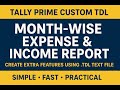 Tally Prime Customization: Build Your Own TDL for Monthly Expense & Income Summary