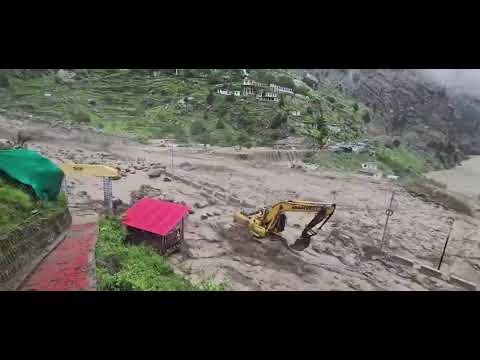 Flash flood along Tamak Nala/ gad on the Joshimath-Malari Highway
