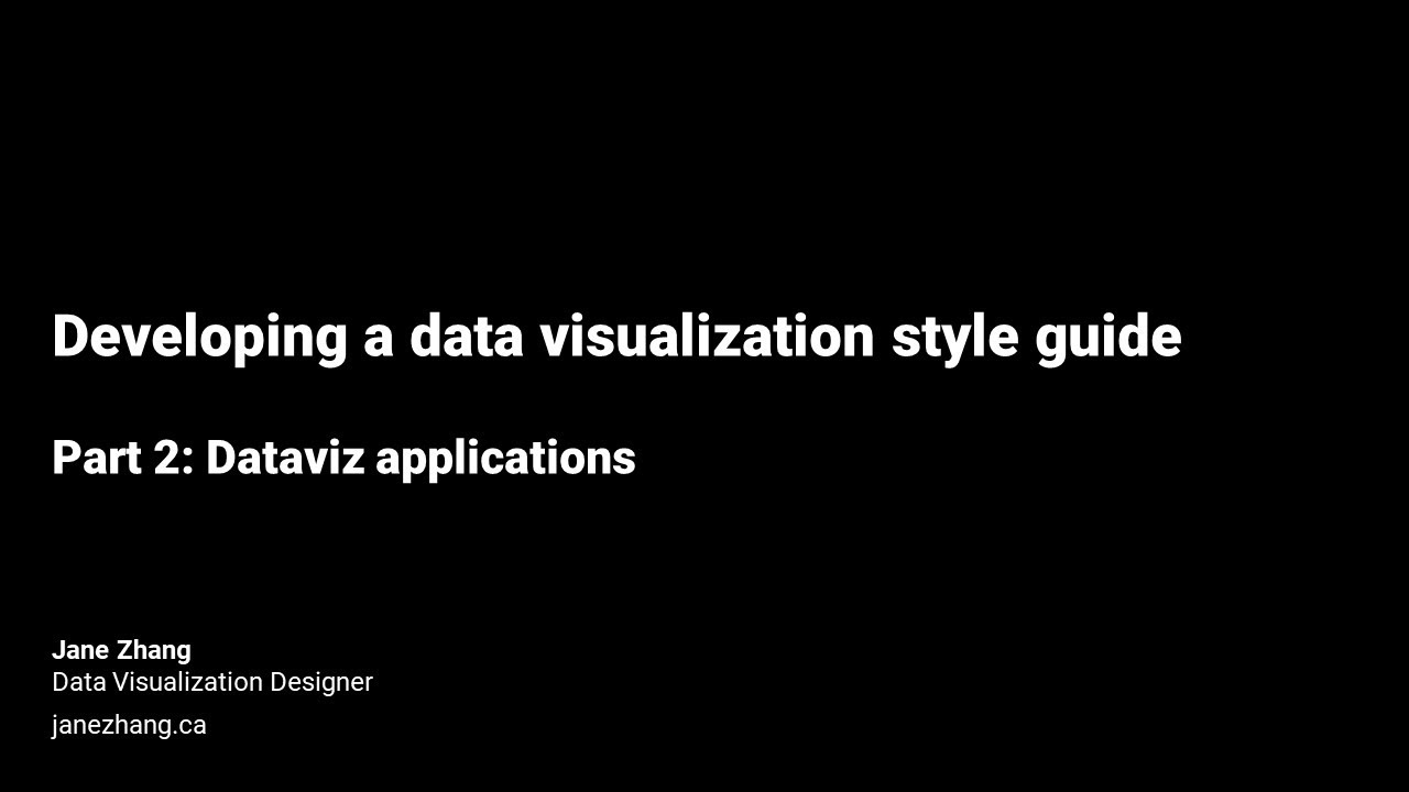 How to Develop a Data Visualization Style Guide (Part 2): Dataviz applications