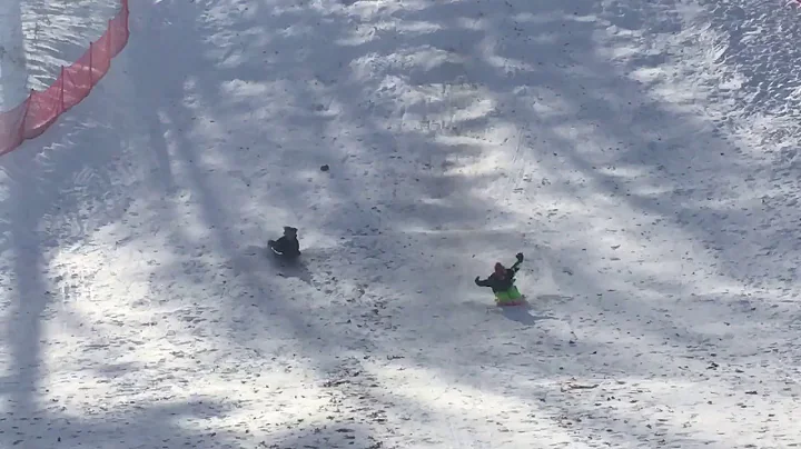 Kyle sledding at Lost Lake 2017