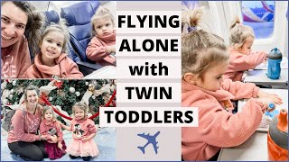 FLYING ALONE WITH TWIN TODDLERS |  5 HOUR FLIGHT WITH 2 YEAR OLD TWINS | FLYING WHILE PREGNANT
