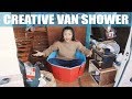 How To Shower Inside The Van | Cheap  Creative Shower Build