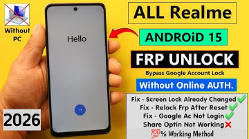 All Realme Android 15 Frp Unlock/Bypass Without PC - Fix Relock FRP After Reset/Google Ac Not Login