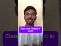 Class and Object in Java | Java Basics in Telugu | Day 22 #Shorts