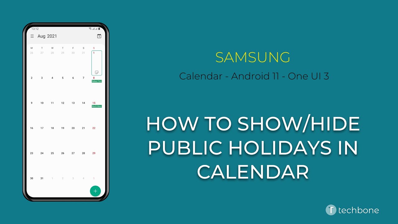 How to Show/Hide Public Holidays in Calendar Samsung Calendar