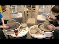 Two potters wheel throwing