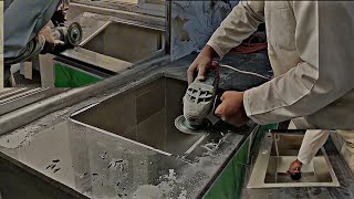 How to Fitting sink in kitchen Granite counter | kitchen granite sink cutting 2023