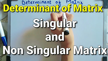 Determinant of a Matrix | Singular and Non Singular Matrix | Urdu | Hindi.